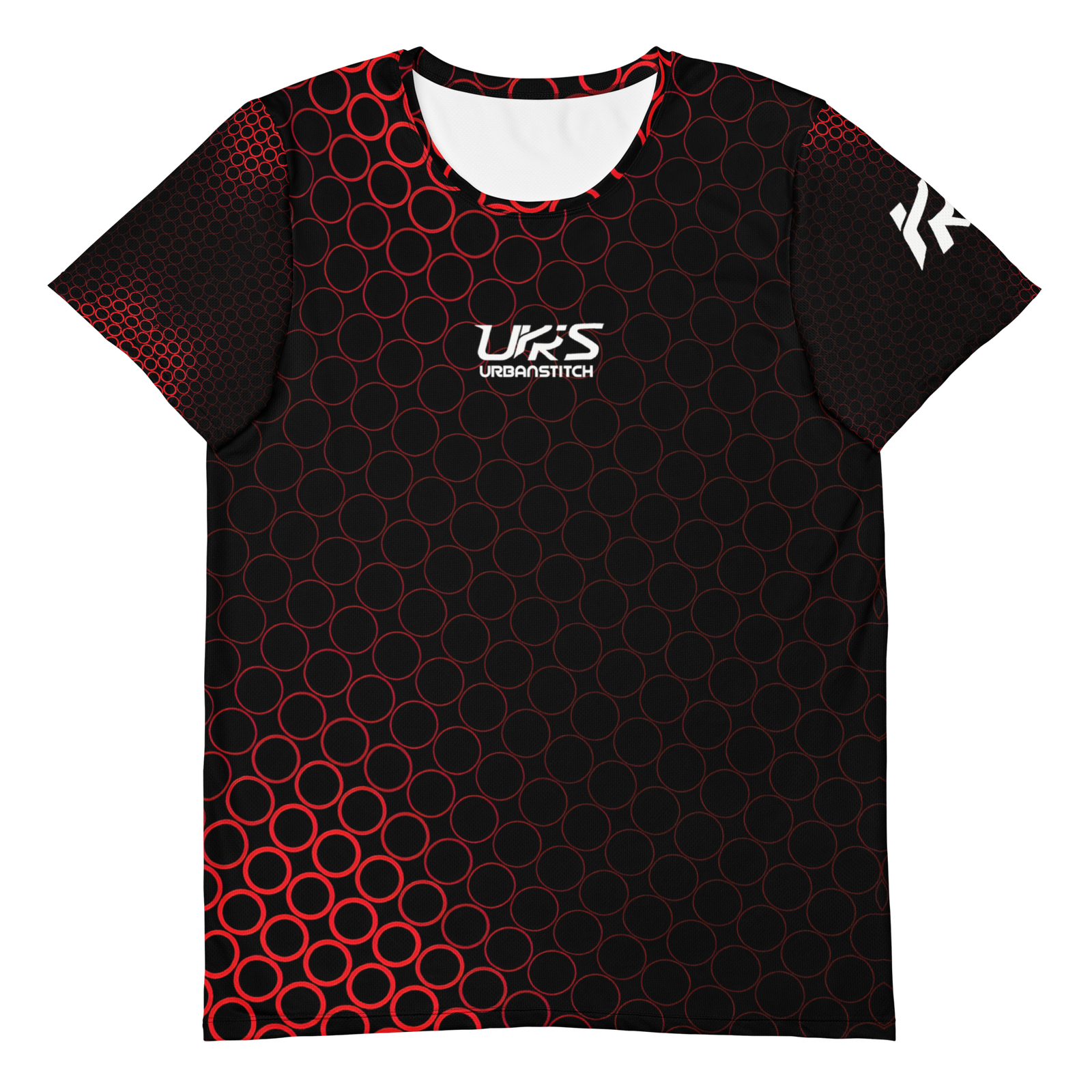 Active T-Shirt Red Hexagonal