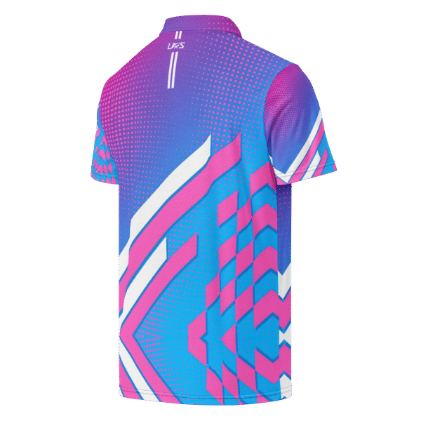 Golf Shirt Neon Pink Gradient - Image 2