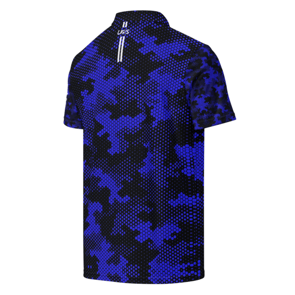 Golf Shirt Electric Blue and Black - Image 2